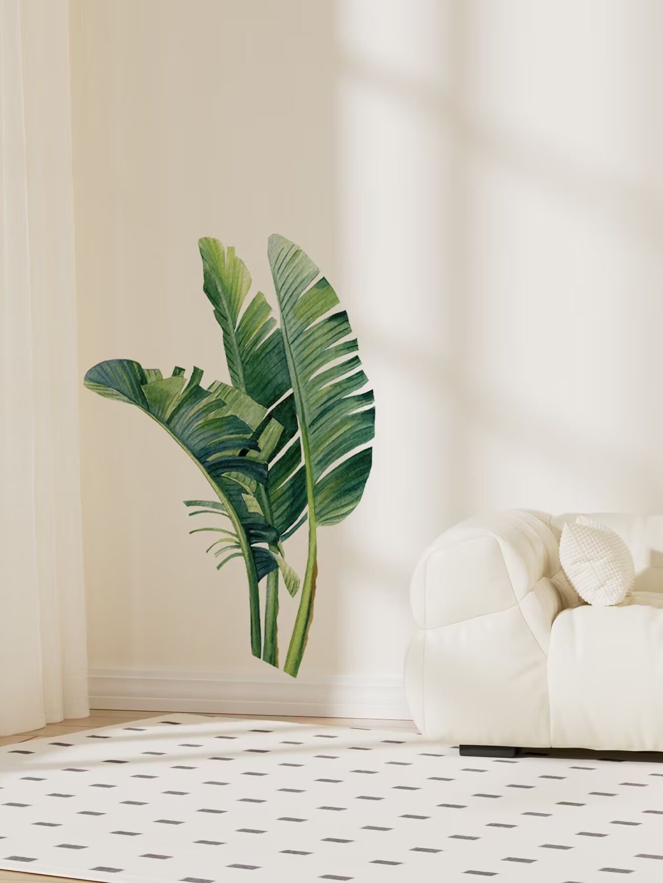 Leaf plants Wall Decals, Tree Wall Stickers Large Tree Wall Decals Peel and Stick Green Trees Wall Decals Christmas Tree Wall Stickers Forest Tree Wall Stickers for Nursery Bedroom Kids Room Decor