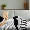 thumbnail image 3 of New Orleans Soft Flannel Fleece Throw Blanket, City Silhouette on a Piano Jazz Capital of the United States of America, Cozy Plush for Indoor and Outdoor Use, 70" x 90", Black and White, by Ambesonne, 3 of 5