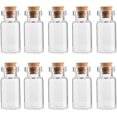 thumbnail image 1 of 10 piezas de tapón de corcho para botella de vidrio, decoración DIY, mini botella de vidrio, mini tarro de mensaje, corcho, pequeña botella de deseos de vidrio para fiesta de boda (3 ml-10 piezas), 1 of 6