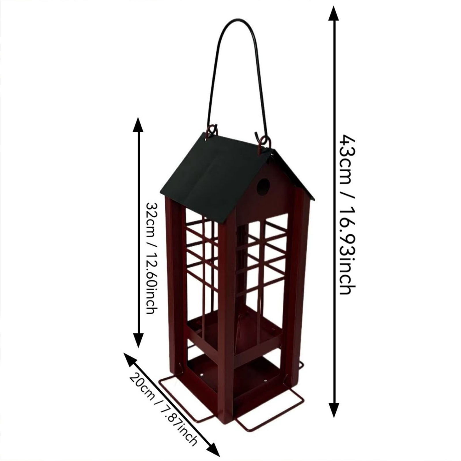 Hummingbird Feeders for Outdoors Iron Art Small House Feeder Scattering Feeding Hanging Outdoor Decoration Garden Courtyard