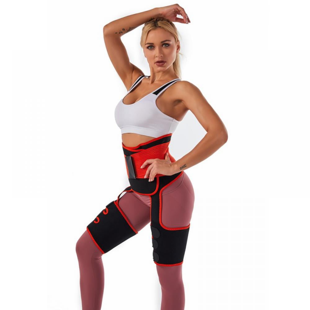 Women High Waist Thigh Trimmer Neoprene Sweat Shapewear Slimming Leg Shapers Adjustable Waist Trainer Slimming Belts/M