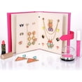 thumbnail image 5 of Organizador de pendientes con diseño de libro, soporte para pendientes, caja de almacenamiento de joyas de viaje, soporte para bandeja, capaz de contener 42 pares (rosa), 5 of 5