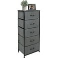 thumbnail image 5 of Sorbus Nightstand Dresser with 5 Drawers - Tall Storage Tower Unit Organizer for Bedroom, Hallway, Closet, College Dorm - Chest Drawer for Clothes, Steel Frame, Wood Top, Fabric Bins (Black/Charcoal), 5 of 7