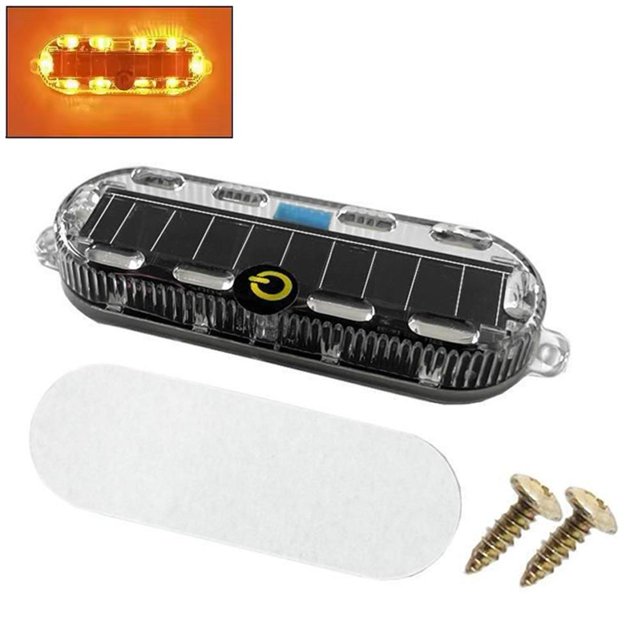 Solar Car Strobe Warning Lights Auto EmergencyLight Lights Waterproof