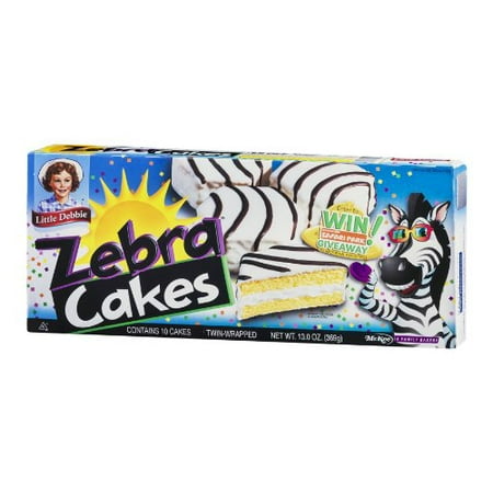 Little Zebra - Little Debbie Zebra Cakes Snacks, 4 Boxes, 10 Cakes Per Box