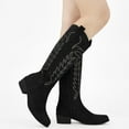 thumbnail image 6 of Ecetana Cowboy Boots for Women Wide Calf Cowgirl Boots with Classic Embroidered Chunky Heel Western Boots, 6 of 7