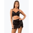 thumbnail image 6 of 2 Piece Bralette Crop Top Mini Skirt Adjustable Straps Lace Trim Nightwear Sleepwear Outfit, 6 of 7