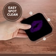 thumbnail image 7 of 3drose, Beautiful Poweful Feminine Purple Lipstick Kiss Isolated, Set of 4 Coasters - Soft, 7 of 7