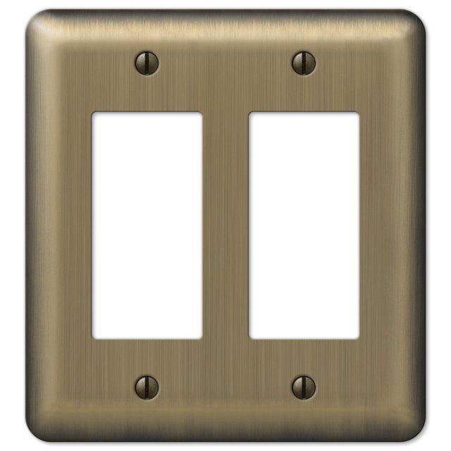 Placa de pared Amerelle Devon, acero cepillado, doble balancín