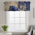 thumbnail image 2 of Luxury Seashell Window Valance for Kitchen, Abstract Blue Gold Mosaic Ocean Rod Pocket Short Curtain for Small Windows, Light Filtering Decorative Valance, 60 x 14 Inch, 1 Panel, 2 of 8