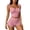Pink, variant on Women 2 Piece Set Ruffle Sleeveless Crop Tank and Shorts Matching Sets for Beach Vacation Swimwear