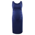 thumbnail image 2 of Ecavus Women's Maternity Tank Dresses Side Bodycon Dress Navy L, 2 of 3