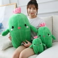 thumbnail image 5 of Cuddly Cactus Stuffed Plant Animal with Smile Face and Pink Antenna Soft Cacti Plush Toy Pillow,M, 5 of 6