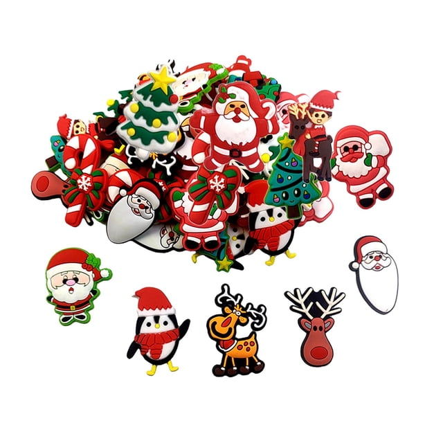 100x Botones de abalorios coloridos Flatback Flatback Christmas Craft Santa Tree Zulema PVC Flatback