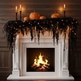 thumbnail image 6 of 70.8 Inch Halloween Garland Lights, Lighted Black Spooky Hanging Vine with LED Warm Glow, Artificial Moss Halloween Garland Decor for Indoor Outdoor Mantel Porch, 6 of 8
