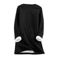 thumbnail image 5 of CFLVAEK Sherpa Sweatshirts for Women Thick Half Zip Long Sweatshirt Cozy Fleece Lined Long Sleeve Pullovers Solid Color Warm Winter Tops Black L, 5 of 9