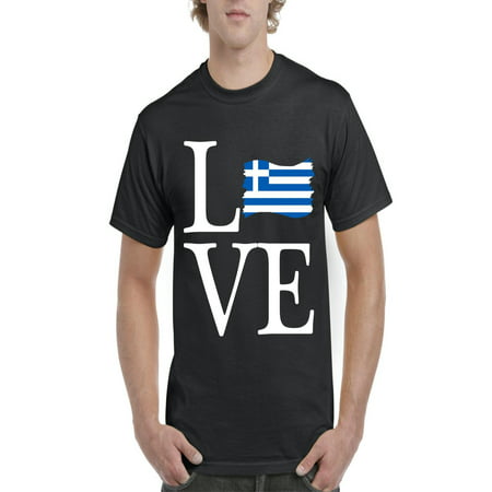 Love Greece Flag Men's Short Sleeve T-Shirt