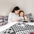 thumbnail image 4 of Homewish Plaid Heart Print 7-Piece Twin Bedding Sets,Happy Velantine'S Day Bedding Comforter Set,Modern Geometric Checkered Sheet Sets For Girls Kids,Microfiber Bedroom Decor, 4 of 8