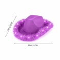 thumbnail image 3 of LED Light Up Cowboy Hat for Adults, Purple Western Cowboy Hat With Feather Trim, Lighted Party Cowgirl Hat for Holiday Night Event, 3 of 6