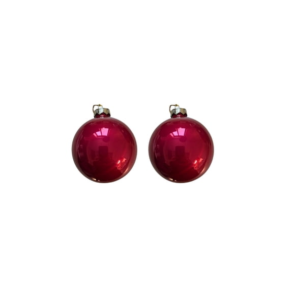 2ct Pearl Raspberry Pink Glass Ball Christmas Ornaments 6" (150mm)