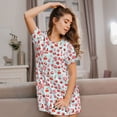 thumbnail image 3 of Pofeuu fox gnomes and hearts Print Women's Loose Fit Short Sleeve Nightgown, Comfortable Sleep Dress for Women, Casual Lounge Sleepwear, Soft Cotton Sleep Dress, 3 of 6