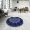 thumbnail image 3 of Ahgly Company Indoor Round Patterned Royal Blue Area Rugs, 8' Round, 3 of 6