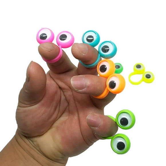 Cheers 10Pcs Funny Big Eye Finger Rings Puppets Cartoon Eyeballs Children Kids Toys