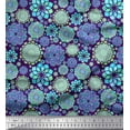thumbnail image 1 of Soimoi Purple Rayon Fabric Blue Mandala Print Fabric by the Yard 42 Inch Wide, 1 of 3