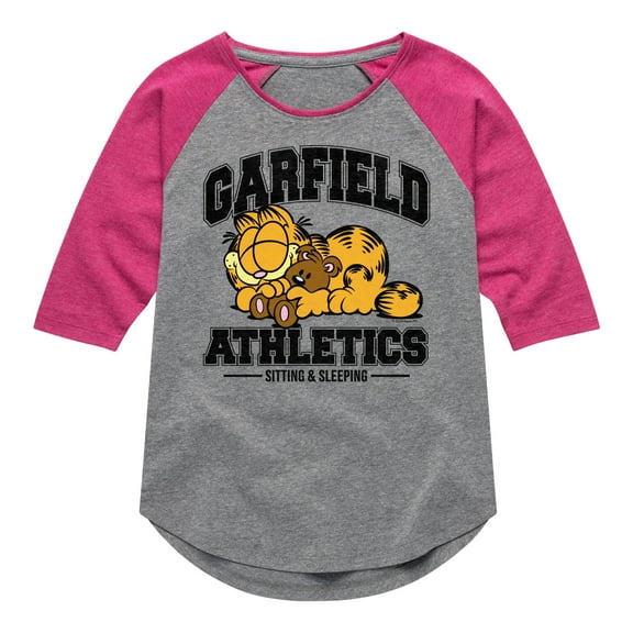 Garfield - Sleeping Athletics - Toddler & Youth Girls Raglan Graphic T-Shirt