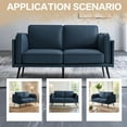 thumbnail image 4 of 60" Modern Sofa Mid-Century ,Faux Leather Loveseat Small Couch for Small Space,Easy to install, Blue, 4 of 5