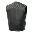 thumbnail image 2 of Men's Leather Motorcycle Vest – Club Style Biker Vest with Breathable Panels and Multiple Pockets, 2 of 3