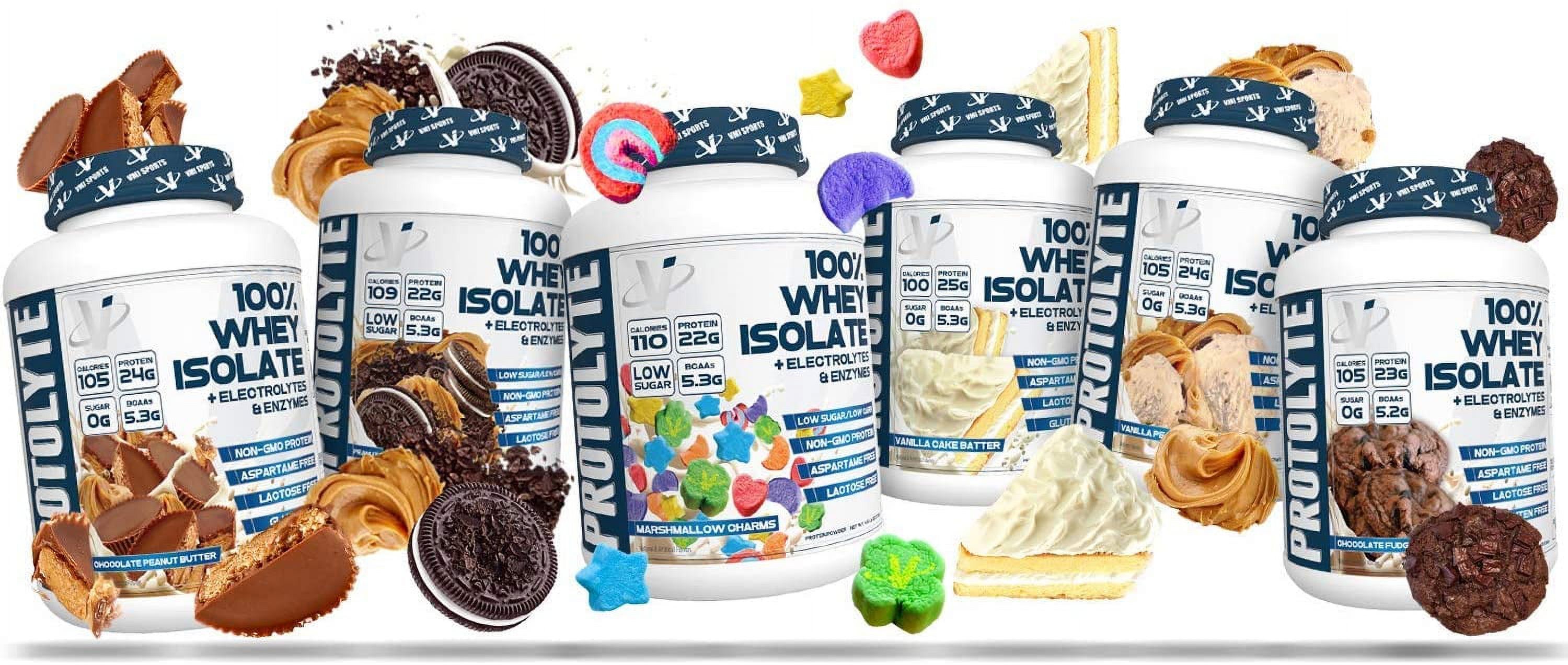 VMI Sports | Protolyte Whey Isolate Protein Powder | Low-Calorie 100% Whey Protein Isolate | Non-GMO Low Sugar Lactose Free and Gluten Free - 4.6 Pound (Chocolate Fudge Cookie)