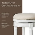 thumbnail image 4 of Maven Lane Pullman Backless Bar Stool in Alabaster White Finish w/ Cream Fabric Upholstery, 4 of 6