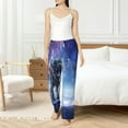 thumbnail image 4 of Salouo Astronauts Start Running Print Women's Pajama Pants Casual Loose Sweatpants PJs Flowy Pants Drawstring Palazzo for Women Wide Leg Pants Lounge Pajama -X-Large, 4 of 8