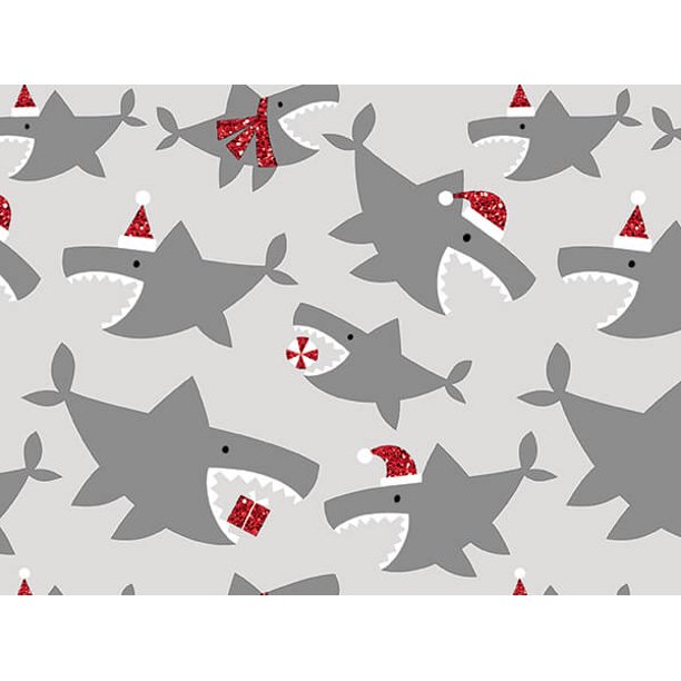Pack of 1, Santa Jaws Wrapping Paper 26" x 833', Full Ream Roll for