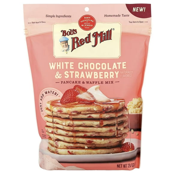 Bob's Red Mill , Mélange pour Crêpes et Gaufres Chocolat Blanc & Fraise, 20 oz