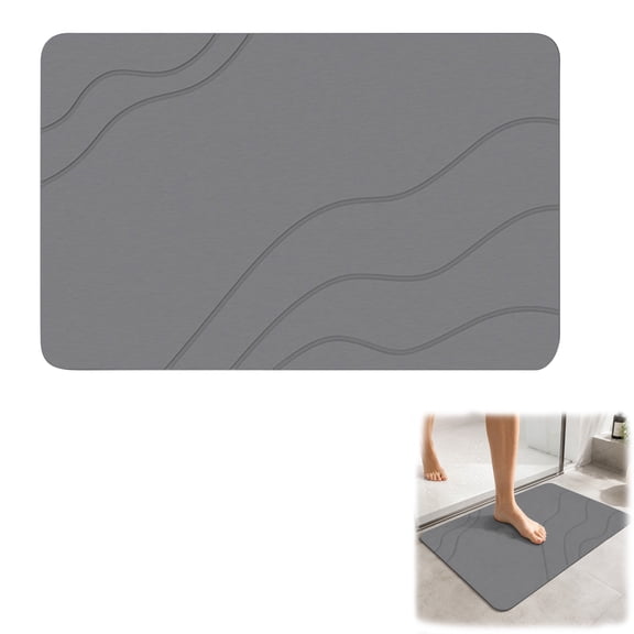 Stone Bath Mat, Dries Quickly, Non-Slip Diatomaceous Earth Bath Mats for Bathroom, Absorbent Stone Shower Mat, Easy to Clean, 23.62" x 15.75"