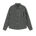 thumbnail image 2 of YFNNUP Big and Tall Plaid Shirts for Men Casual Button Down Shirt Oversize Lapel Long Sleeve Tshirt 2026 Spring Coats Black XXXXXL, 2 of 5