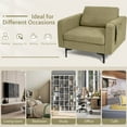 thumbnail image 4 of Yardi Yard Modern Accent Chair with Bolster and Side Storage Pocke, Accent Oversized Comfy Reading Chair, Thick Padded Cozy Lounge Chair for Living Room, Bedroom, Dorm, Pocket-Green, 4 of 7