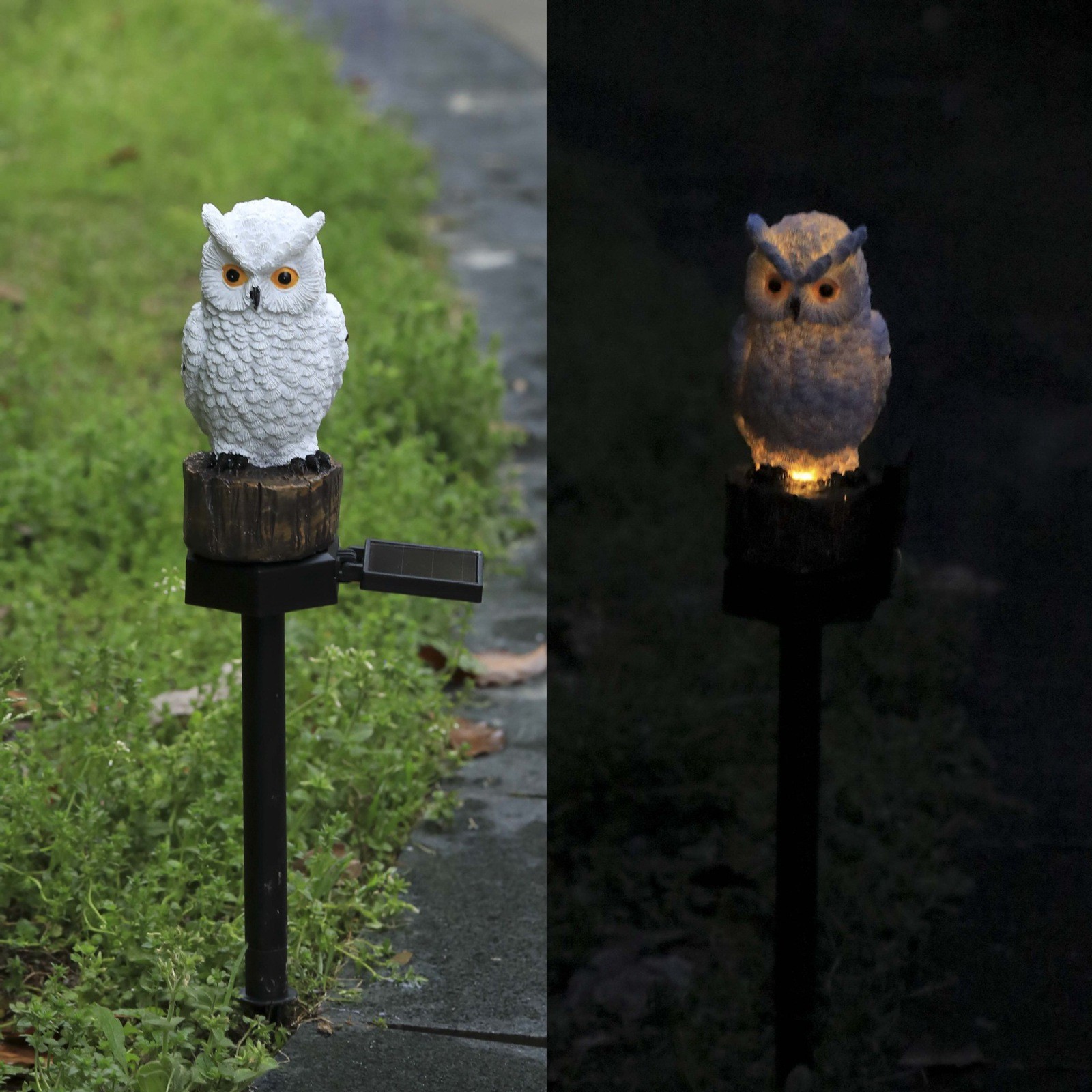 Solar Outdoor Ground Insert Light, Cute Animal Resin Light Stakes Ornaments, Solar Garden Lights Statues Decor, for Yard, Lawn, Pathway, Walkway, Gifts for Housewarming, Animal Lovers