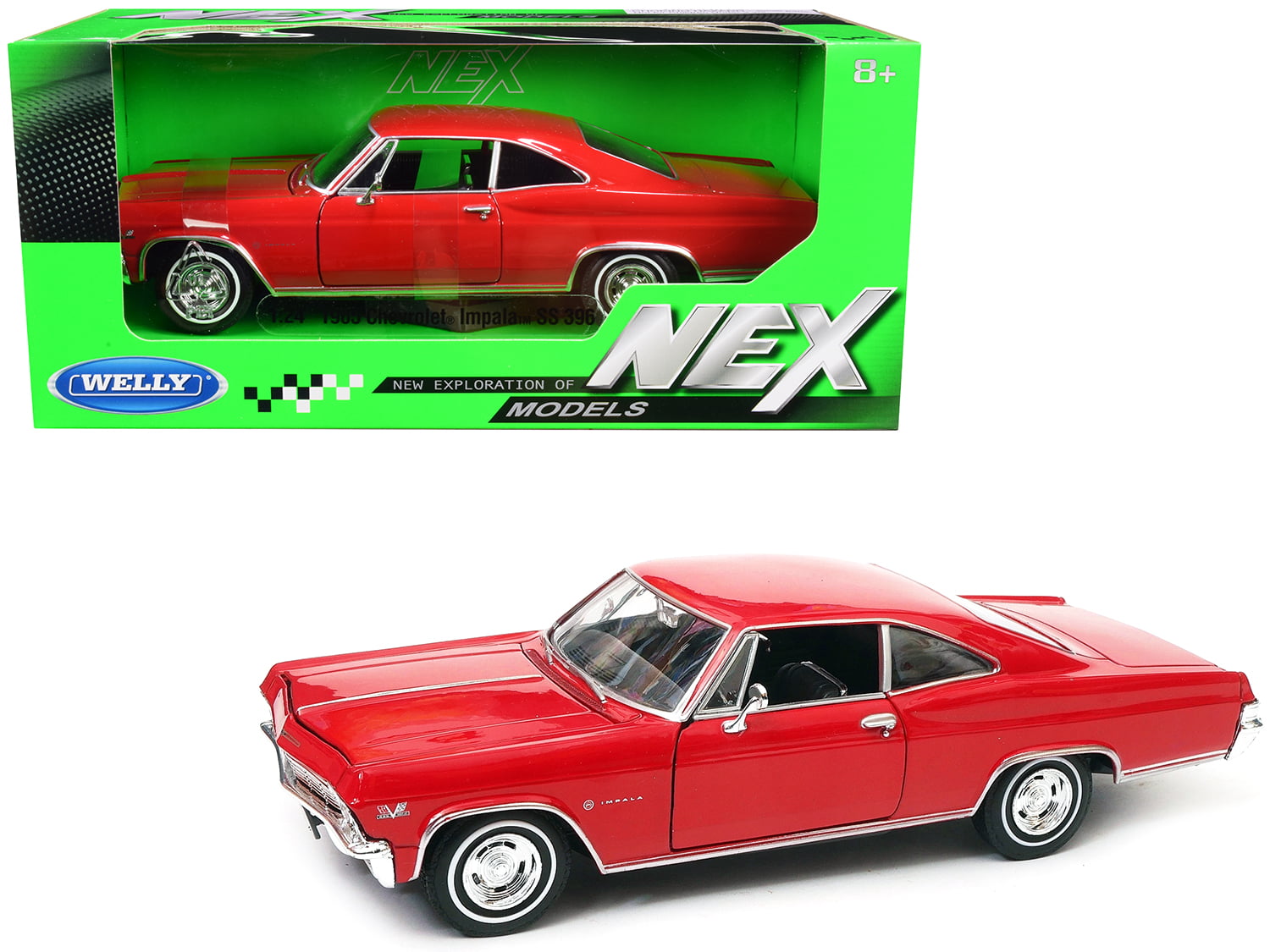 Welly 1965 Chevrolet Impala SS 396 Hardtop 1:24 Display Model Toy Car 22417 