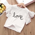 thumbnail image 2 of VUHXZWAF Girls Summer Clothes Set Ruffled Sleeve T Shirts Denim Shorts Kids 2 Piece Outfits Size 6-7 Years, 2 of 5