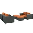 thumbnail image 4 of Modway Rattan Sojourn 5-Piece Wicker Outdoor Patio Furniture Sectional, 4 of 7