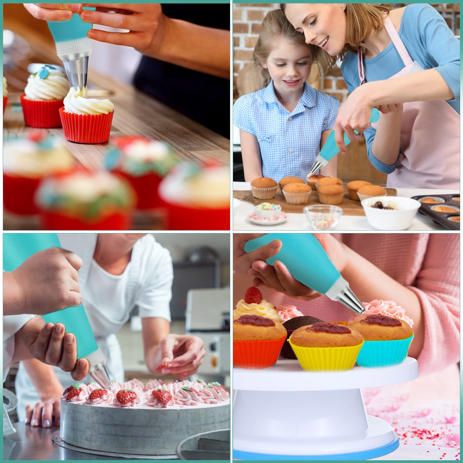 469x Cake Decorating Kit Baking Supplies with Rotating Turntable Springform  Pans