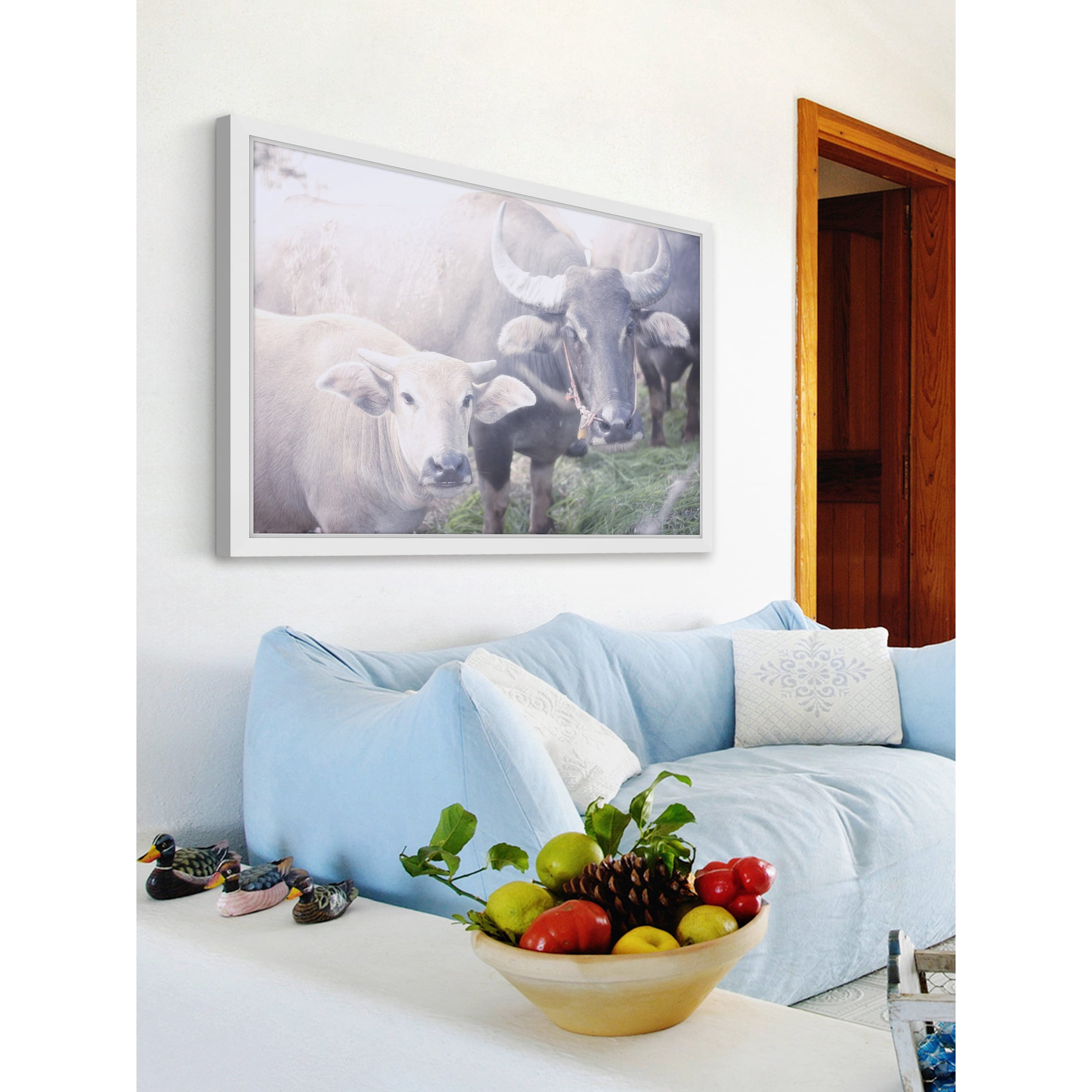 Marmont Hill "Curious Bovines" Framed Painting Print