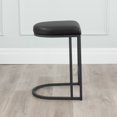 thumbnail image 3 of Dome Art Deco Faux Leather & Metal Counter Stool (Set of 2), 3 of 4