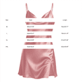 thumbnail image 3 of Endives Women's Satin Nightgown V-Neck Sleeveless Spaghetti Strap Camisole Sleep Dress Soft Nightshirt Casual Sleepdress Summer Comfortable Nightwear Sleepwear Pink L, 3 of 5