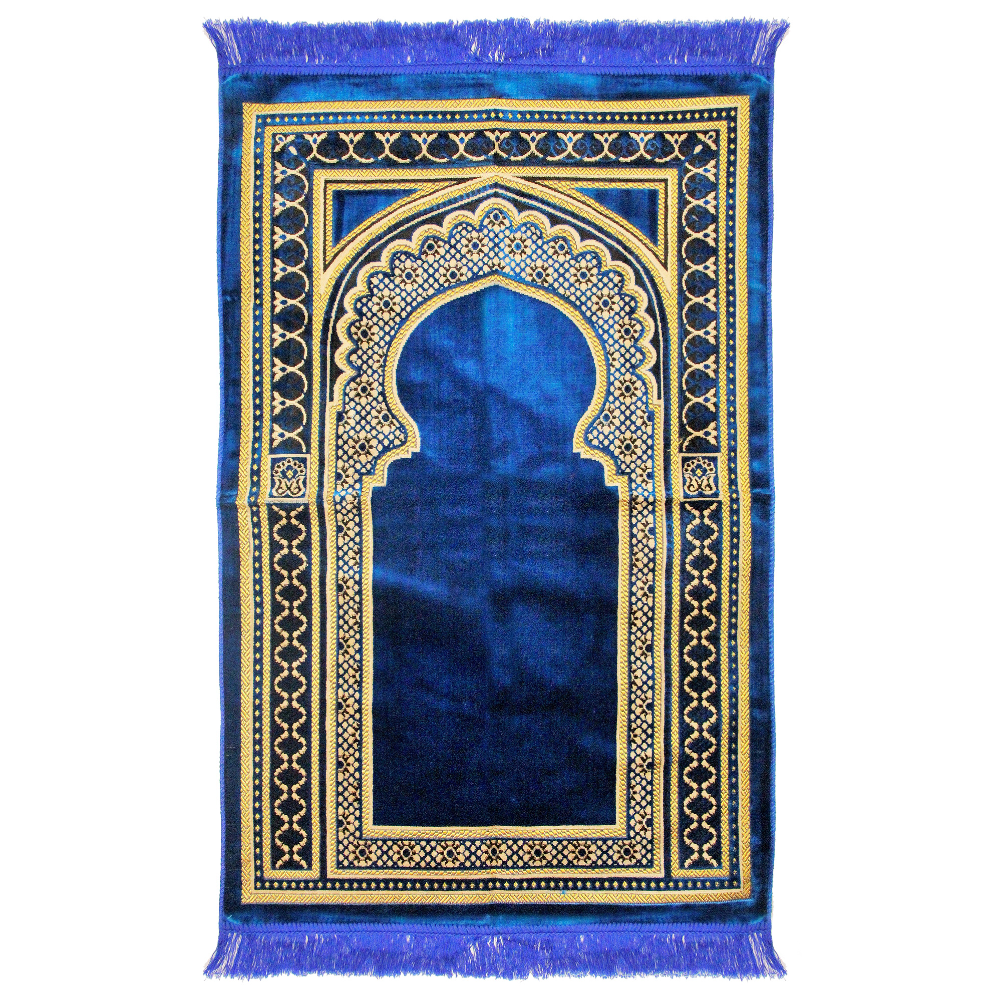 Electric Blue and Gold Flower Border Authentic Islamic Muslim Turkish