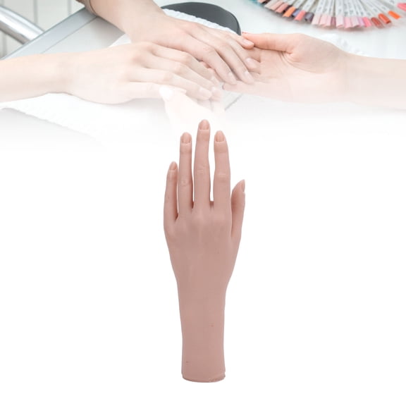 Modelo De Mano Femenina De Silicona Realista, Mano Falsa, Dedo Flexible, Mano De Maniquí De Acrílico Flexible Para Entrenamiento De Práctica De Uñas, Exhibición De Joyas,