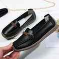 thumbnail image 3 of Women's Casual Loafers Slip On Leather Shoes Lightweight Casual Walking Shoes Female Moccasins Classic Penny Loafer Flats Boat Shoes, 3 of 8